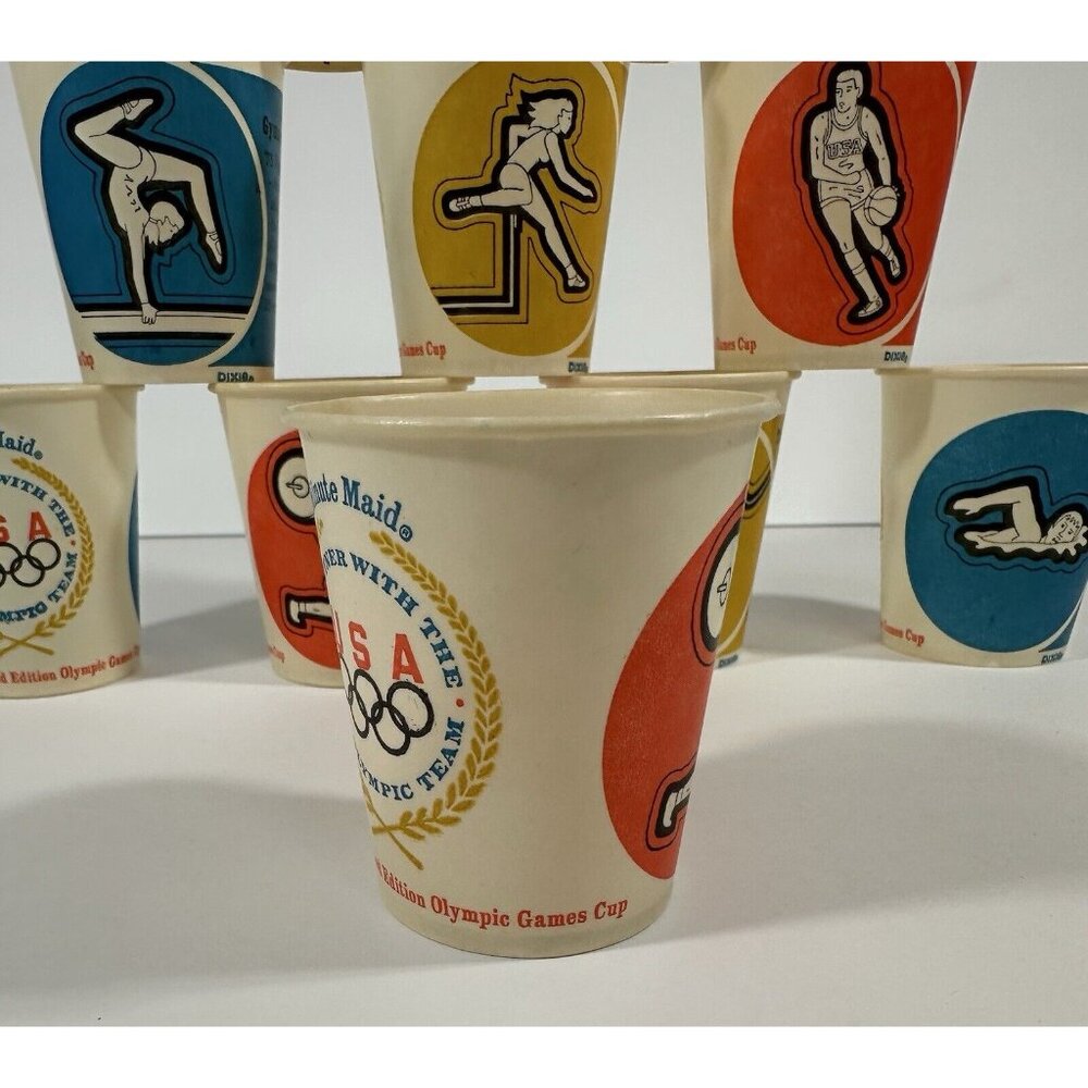 USA Olympic Team 1980 Dixie Minute Maid Juice Cups Set Of 55 Sports Summer Games - Picture 7 of 13